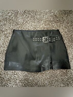 Bershka mini leather skirt